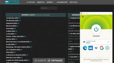 le site de streaming (et sites alternatifs ou similaires) .